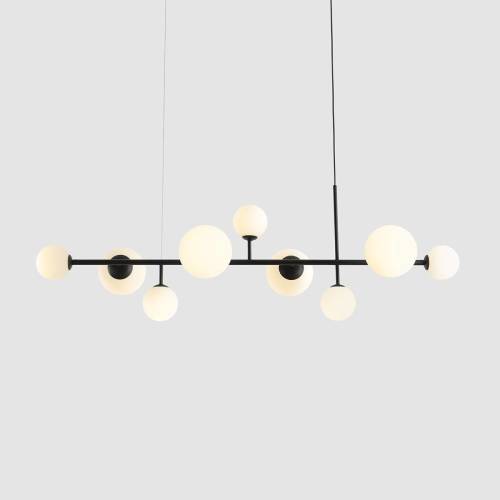 ALDEX Hanglamp Joel, zwart/wit, 9-lamps