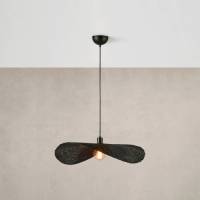 Markslöjd Hanglamp Rayo van bamboe, zwart