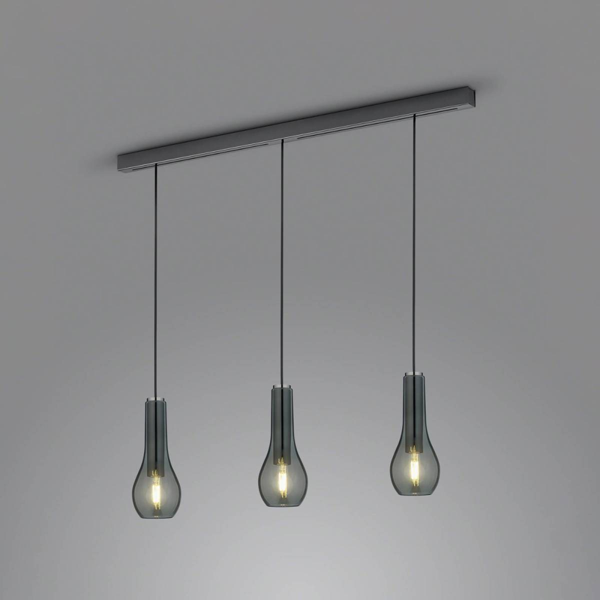 Helestra Hanglamp Gara met drie rookglas-kappen