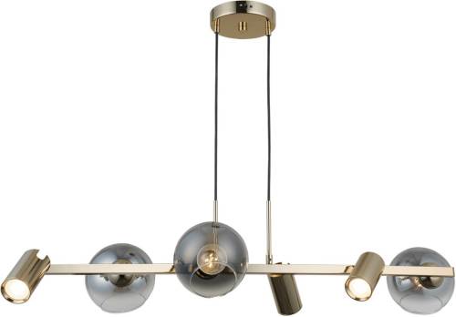 Lucea Hanglamp Zerde 3+3, goud, 6-lamps