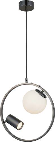Lucea Hanglamp Medo 1+1, zwart-chroom. 2-lamps