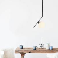 Opviq Hanglamp Dolunay 143-AV, zwart, een glazen kap