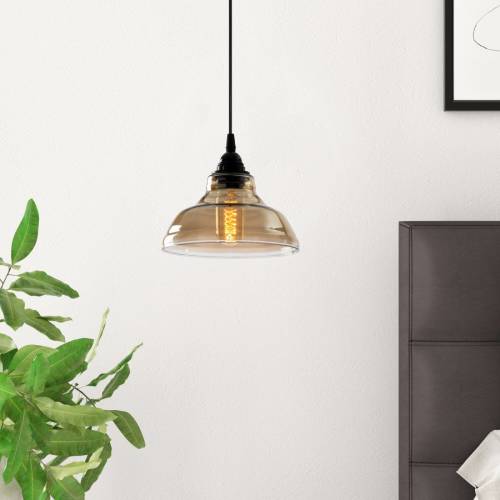 Opviq Hanglamp Dilberay 321-S 1-lamp zwart/rookglas