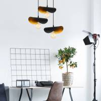 Opviq Hanglamp Sivani MR-966 3-lamps rondel zwart/goud