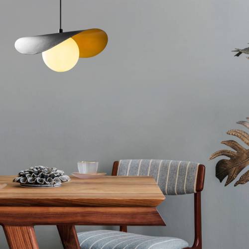 Opviq Hanglamp Vatoz 2866 1-lamp, zwart, opaalglas