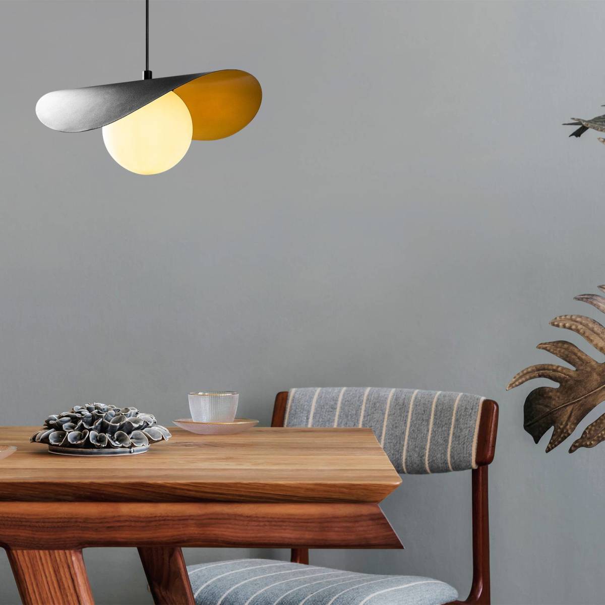 Opviq Hanglamp Vatoz 2866 1-lamp, zwart, opaalglas