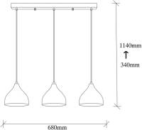 Opviq Hanglamp Tattoo 6212 3-lamps lineair goud