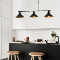 Opviq Hanglamp Sivani MR-835 3-lamps lineair zwart/goud