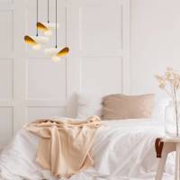 Opviq Hanglamp Sivani MR-964 3-lamps rondel wit/goud