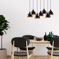 Opviq Hanglamp Tattoo 6221 7-lamps zwart/goud