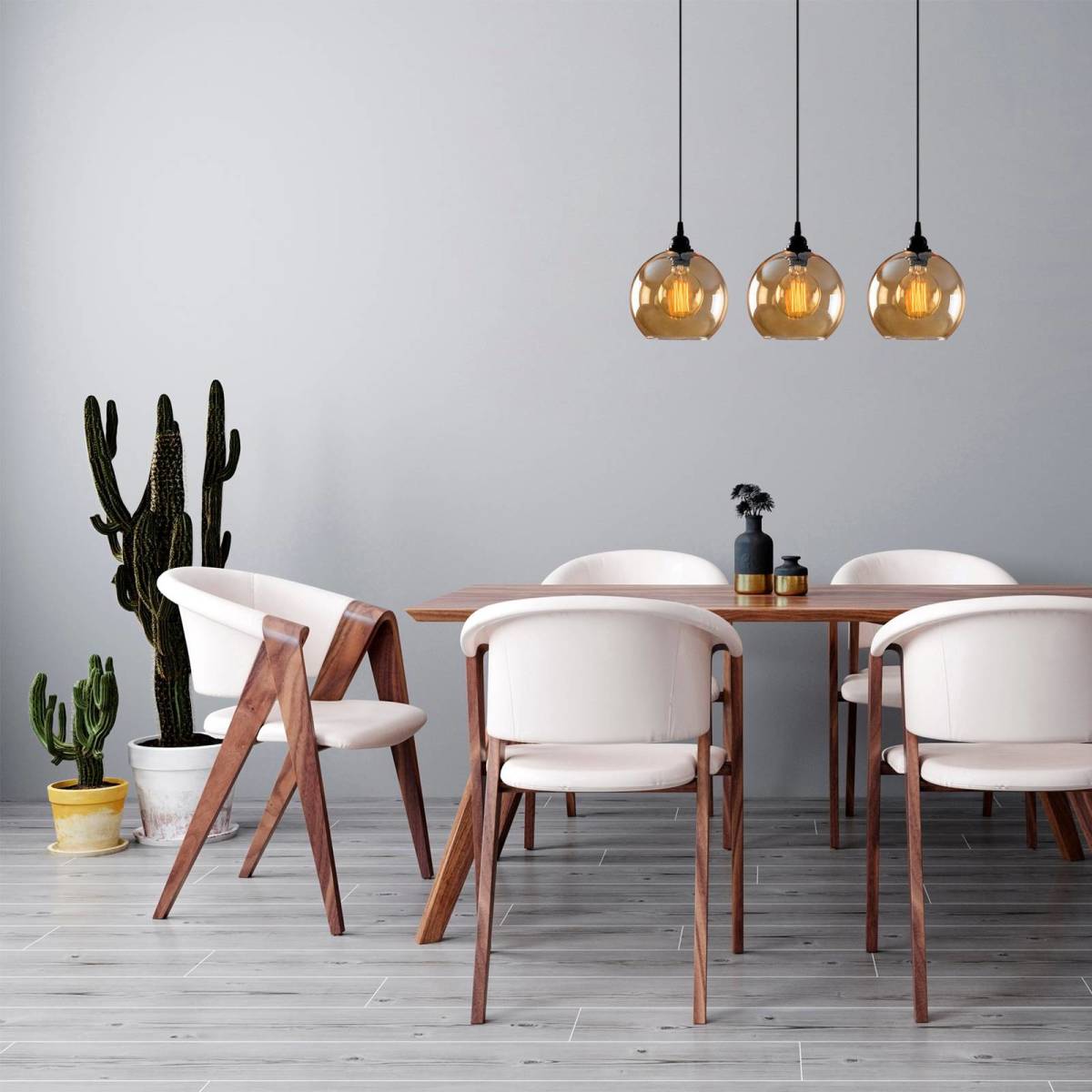 Opviq Hanglamp goud 022 3-lamps lineair glas Ø20cm
