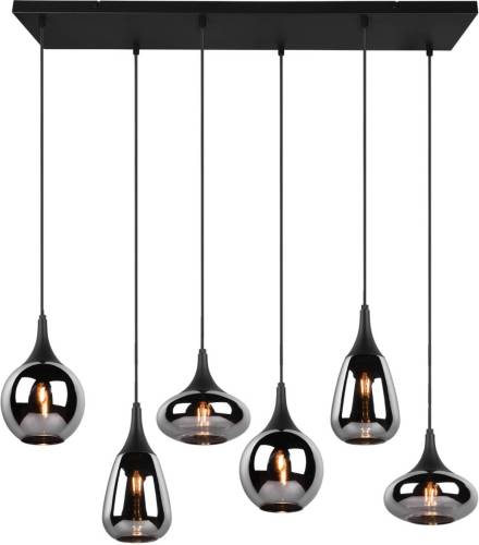 Trio Lighting Hanglamp LUMINA met glazen kappen, 6-lamps