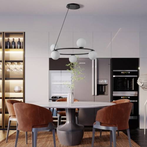Sigma Hanglamp Gama, 5-lamps, zwart