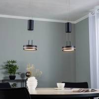 Lindby LED hanglamp, 2-lamps antraciet