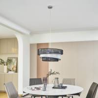 Lindby Ayvira hanglamp, zwart, zilver