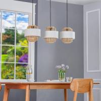 Lindby Dabila hanglamp bamboe langwerpig 3-lamps