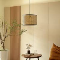 Lindby Yaelle hanglamp metaal rotan Ø 40 cm