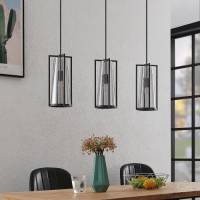 Lucande Rufina hanglamp, 3-lamps, langwerpig