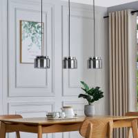 Lucande Diano hanglamp, rookgrijs, 3-lamps