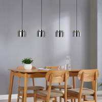 Lucande Diano hanglamp, rookgrijs, 4-lamps