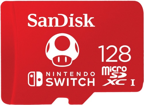 Sandisk MicroSDXC Extreme Gaming 128GB 100MB / 90mb Nintendo licensed Micro SD-kaart Rood