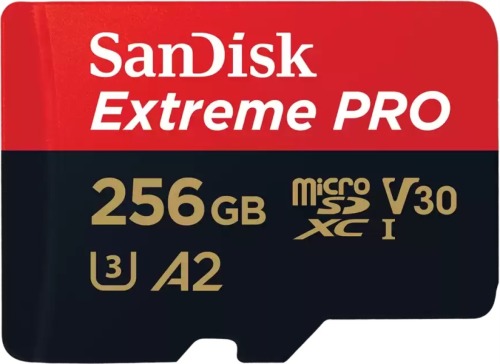 Sandisk MicroSDXC Extreme PRO 256GB 200/140 mb/s - A2 - V30 - SDA - Rescue Pro DL 2 Micro SD-kaart Zwart