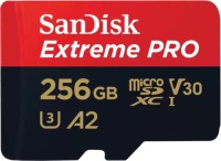 Sandisk MicroSDXC Extreme PRO 256GB 200/140 mb/s - A2 - V30 - SDA - Rescue Pro DL 2 Micro SD-kaart Zwart