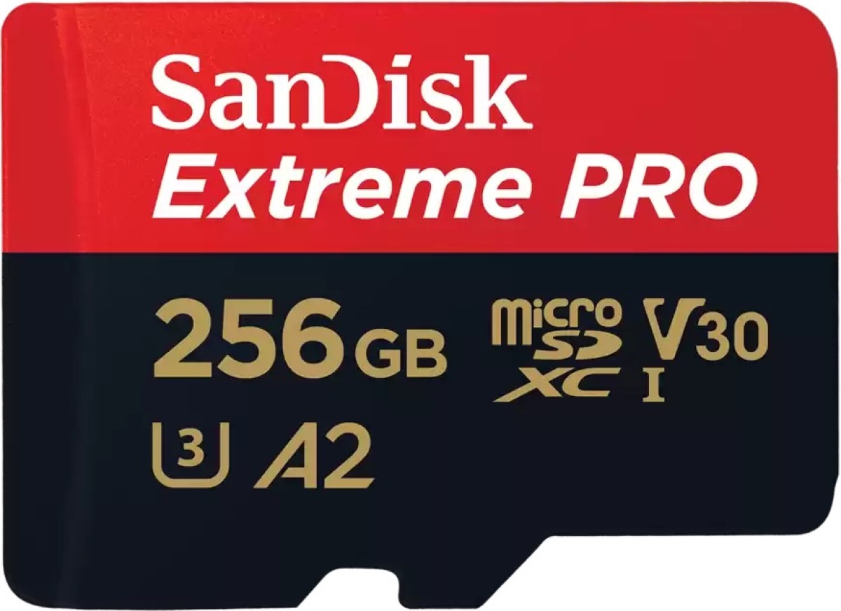 Sandisk MicroSDXC Extreme PRO 256GB 200/140 mb/s - A2 - V30 - SDA - Rescue Pro DL 2 Micro SD-kaart Zwart