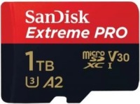 Sandisk MicroSDXC Extreme PRO 1TB 200/140 mb/s - A2 - V30 - SDA - Rescue Pro DL 2Y Micro SD-kaart Zwart