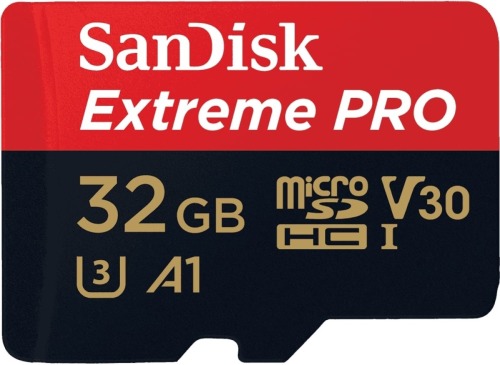 Sandisk MicroSDHC Extreme PRO 32GB 100 mb/s - A1 - V30 - SDA - Rescue Pro DL 1Y Micro SD-kaart Zwart