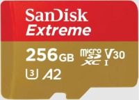 Sandisk MicroSDXC Extreme 256GB 190/130 mb/s - A2 - V30 - SDA - Rescue Pro DL 1Y Micro SD-kaart Rood