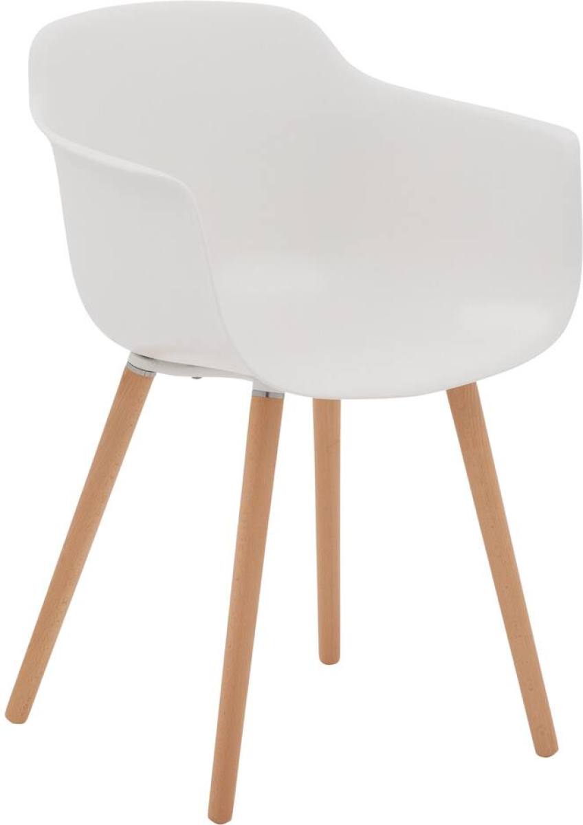 Goossens Eco Stoel Tomar wit kunststof met armleuning,