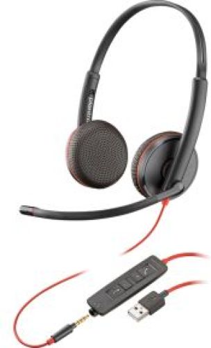 HP Poly Blackwire C3225 Top Headset Bedraad Hoofdband Kantoor/callcenter Zwart