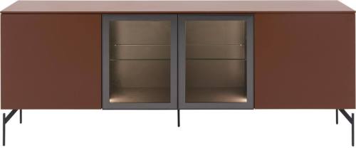 Goossens Excellent Dressoir Fame, 4 deuren staand (2 dichte deuren, 2 midden glasdeuren)