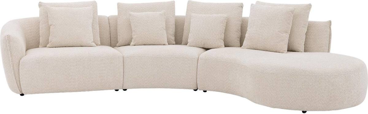 Goossens Bank Fay wit, stof, 1,5-zits, stijlvol landelijk met chaise longue rechts