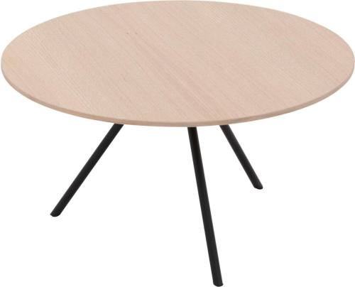 Goossens Salontafel Bo rond, hout eiken wit, modern design, 60 x 33 x 60 cm