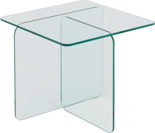 Goossens Salontafel Davey vierkant, glas transparant, modern design, 50 x 46 x 50 cm