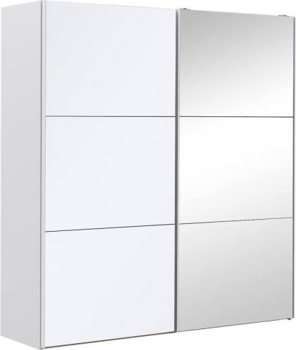 Goossens Kledingkast Easy Storage Sdk, 203 cm breed, 220 cm hoog, 1x 3 paneel glas schuifdeur li en 1x 3 paneel spiegel schuifdeur re