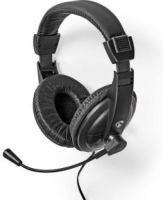 Nedis PC-Headset | Over-Ear | Stereo | 1x 3.5 mm / 2x 3.5 mm | Inklapbare Microfoon | Zwart