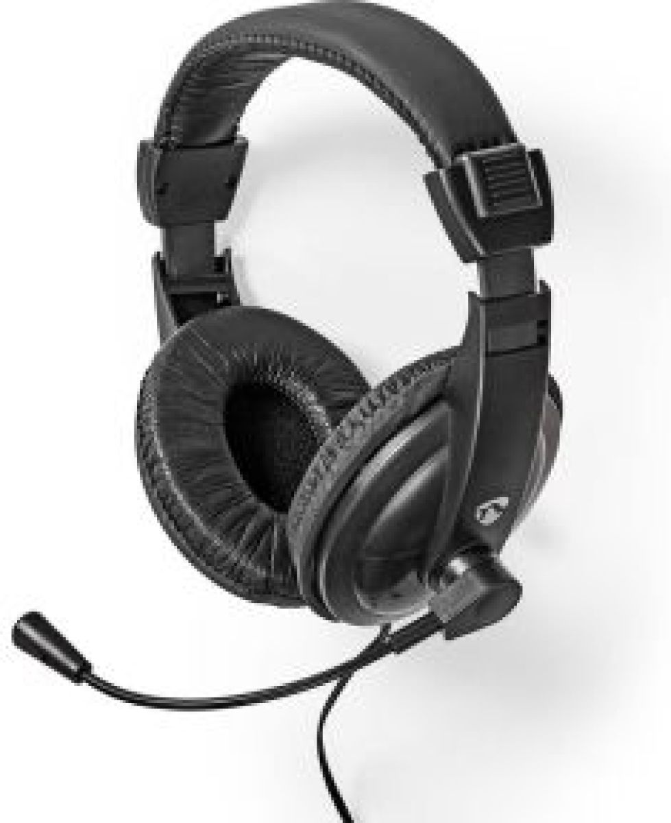 Nedis PC-Headset | Over-Ear | Stereo | 1x 3.5 mm / 2x 3.5 mm | Inklapbare Microfoon | Zwart