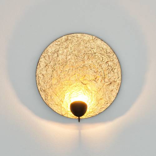 HOLLÄNDER LED wandlamp Traversa, glanzend goud, Ø 35 cm