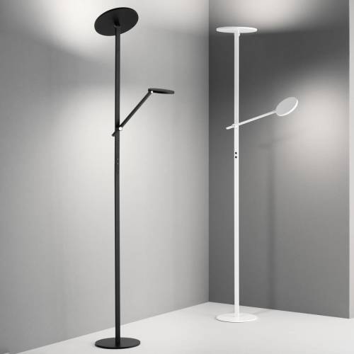 Fabas Luce LED vloerlamp Regina met leesarm, 2-lamps, zwart