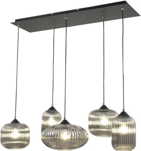 Fabas Luce Hanglamp Gillis van glas, 5-lamps