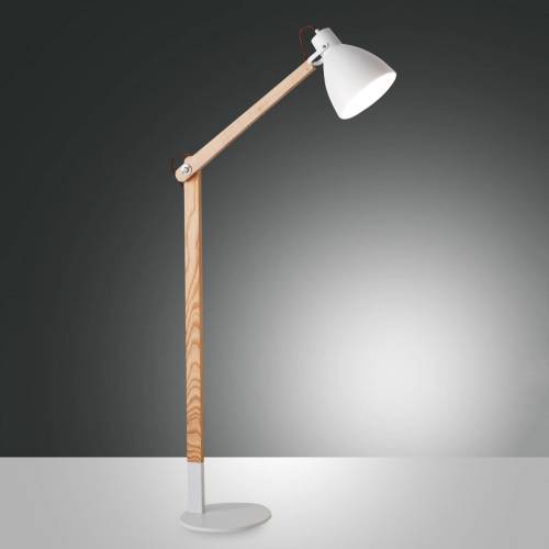 Fabas Luce Vloerlamp Sveva van hout, wit/essen