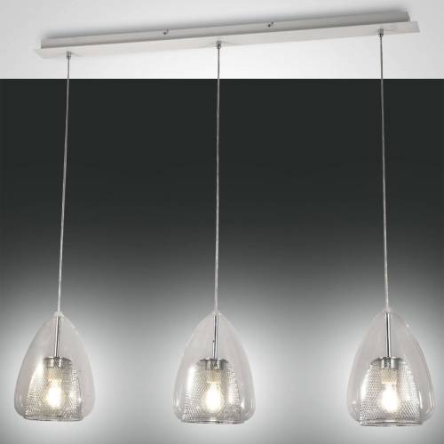 Fabas Luce Hanglamp Britton, 3-lamps, transparant