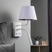Luminex Wandlamp Soho, conisch, leeslampje wit/goud