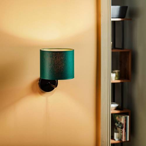 Luminex Wandlamp Soho, cilindervormig, groen/goud