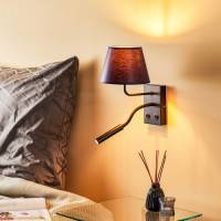 Luminex Wandlamp Soho, conisch, leeslampje blauw/goud