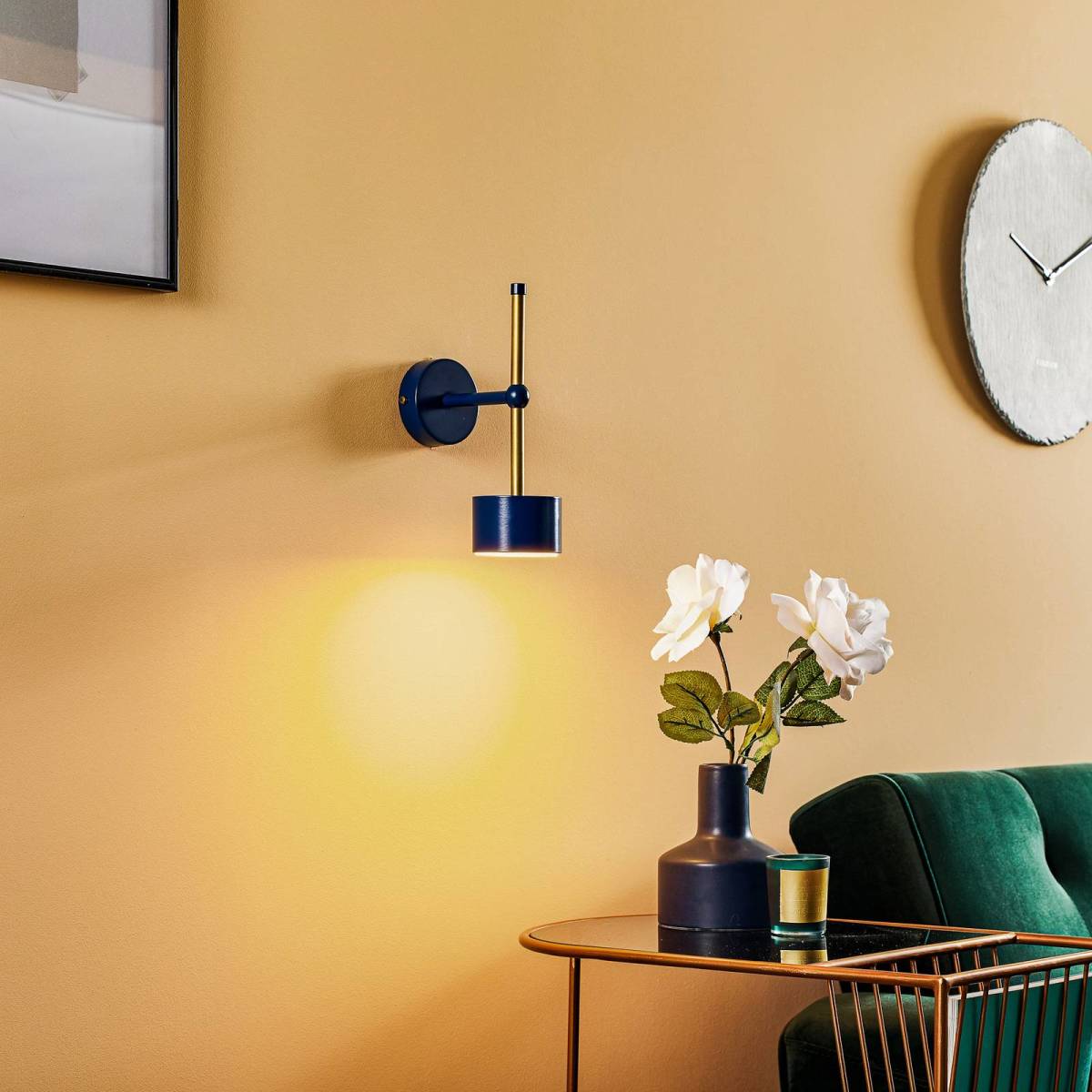 Eko-Light Wandlamp Arena in blauw-goud