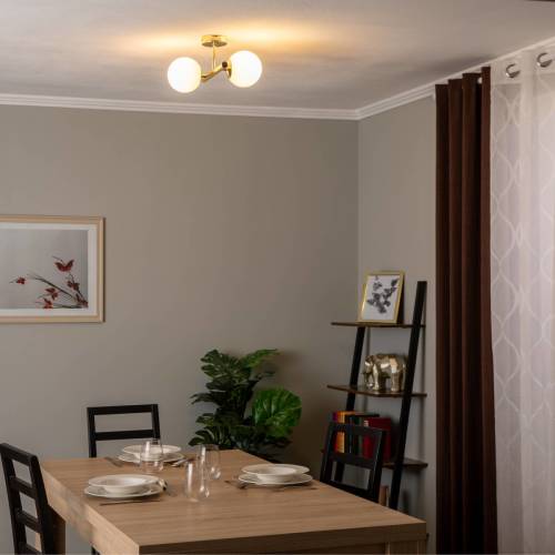 Domiluce Plafondlamp Linea, goud, 2-lamps